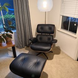Eames-Style Lounge Chair & Ottoman – High-Quality Replica – Like New. $650 Or Best Offer 