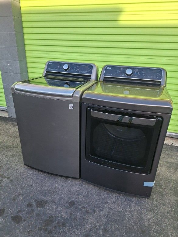 Lg Stainless Steel Washer Dryer Topload 