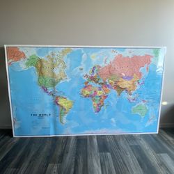 World Map On Mounted Foamcore