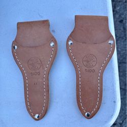 Klein Tools 5100 Vintage Leather Scissors / Tool Holster Pouch – 2-Piece Lot