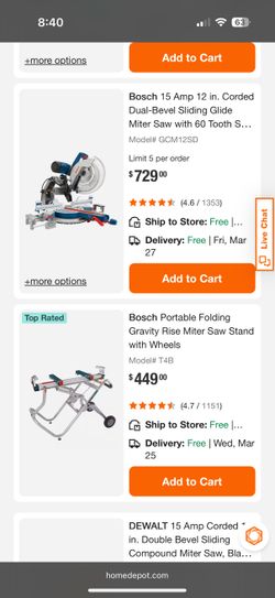 Bosch 15 Amp 12 in. Corded Dual-Bevel Sliding Glide Miter Saw Bosch GCM12SD and a T4B gravity stand