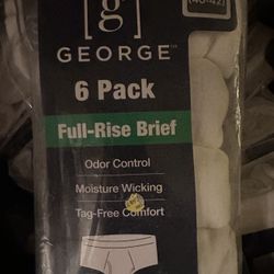 L+XL White George Mens Briefs