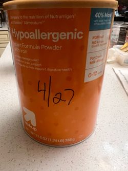 Non-GMO Hypoallergenic Powder Infant Formula - 19.8oz, retail $45