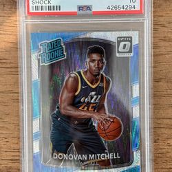 2017-18 Donruss Optic Donovan Mitchell #188 Shock Holo Rated Rookie RC PSA 10 Jazz