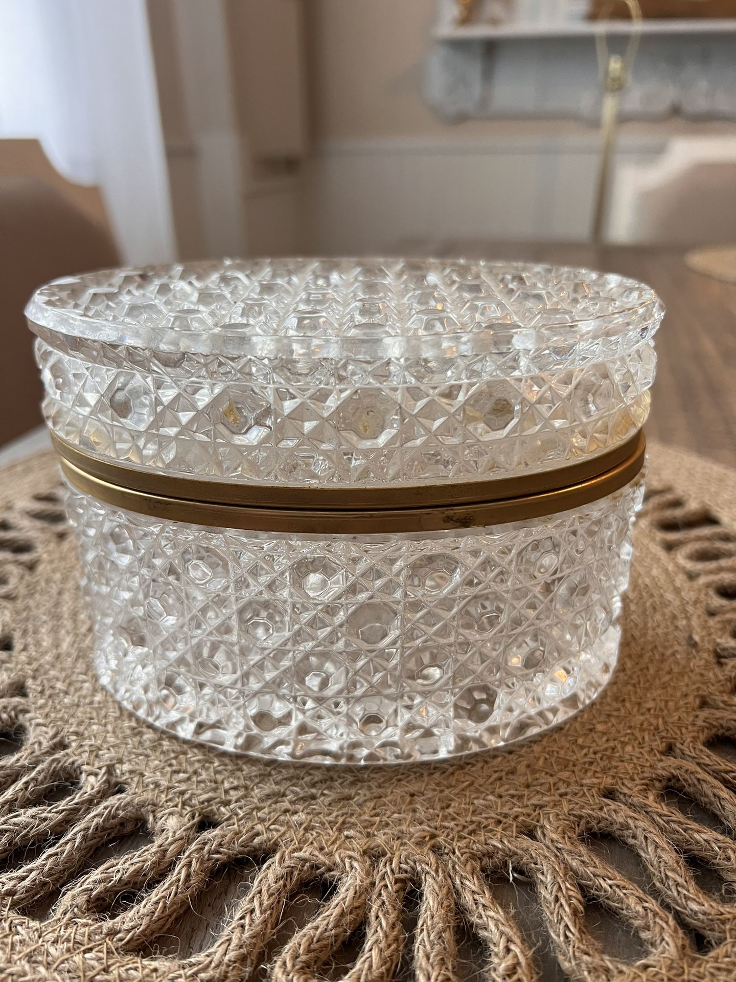 French Cut Crystal Jewelry Box