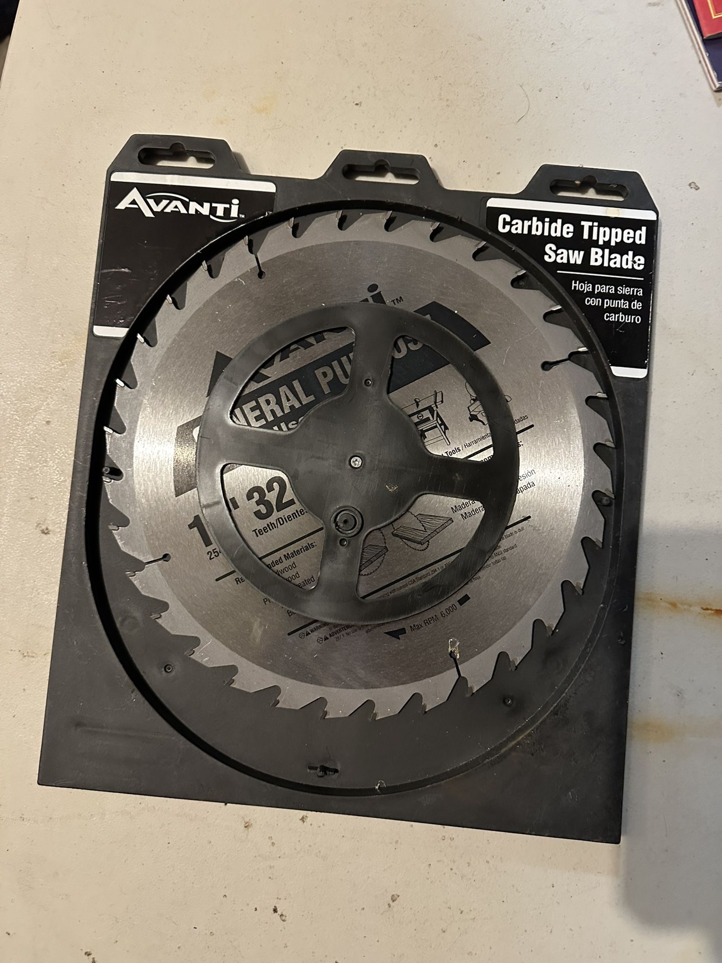 Avanti 10” x 32 Teeth Carbide Tipped Saw Blade General Purpose 6000 RPM NEW!