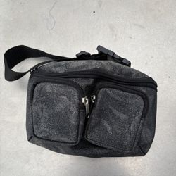 Sparkly and Black Fanny Pack Uni-Sex Cute and Practical