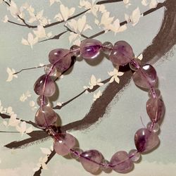 Purple Crystal Hearts Bracelet 