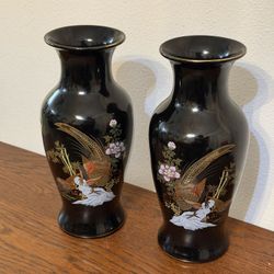 2x Vintage Japanese Porcelain Yamaji Vases