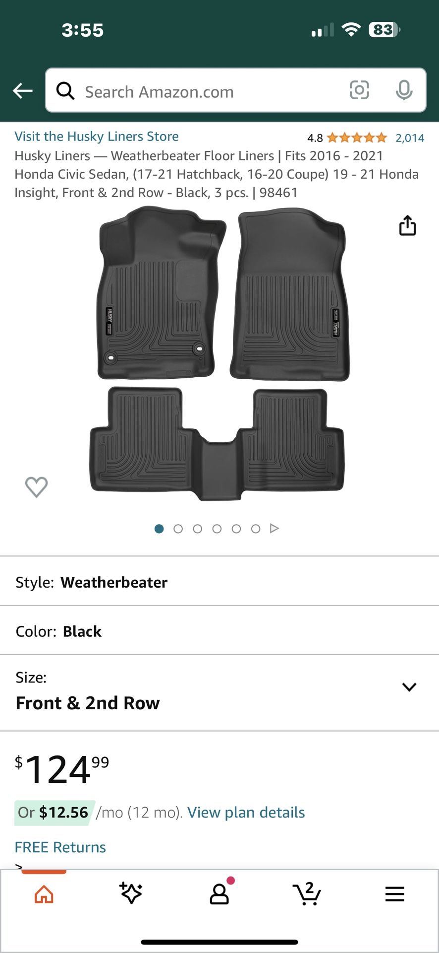 Husky Liner Mats 21 Civic