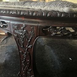 Round wood coffee table