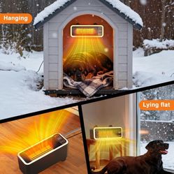 1200W Dog House Heater with Thermostat WIFI Control, Dog Heaters for Outside Doghouse Chicken Coop, Greenhouse, Outdoor Pet Heater with 6.6FT External