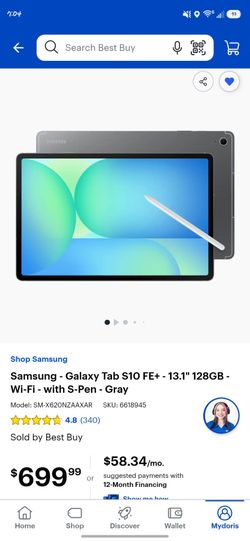 Samsung Galaxy Tab S10 FE+ 13.1" 128GB Gray