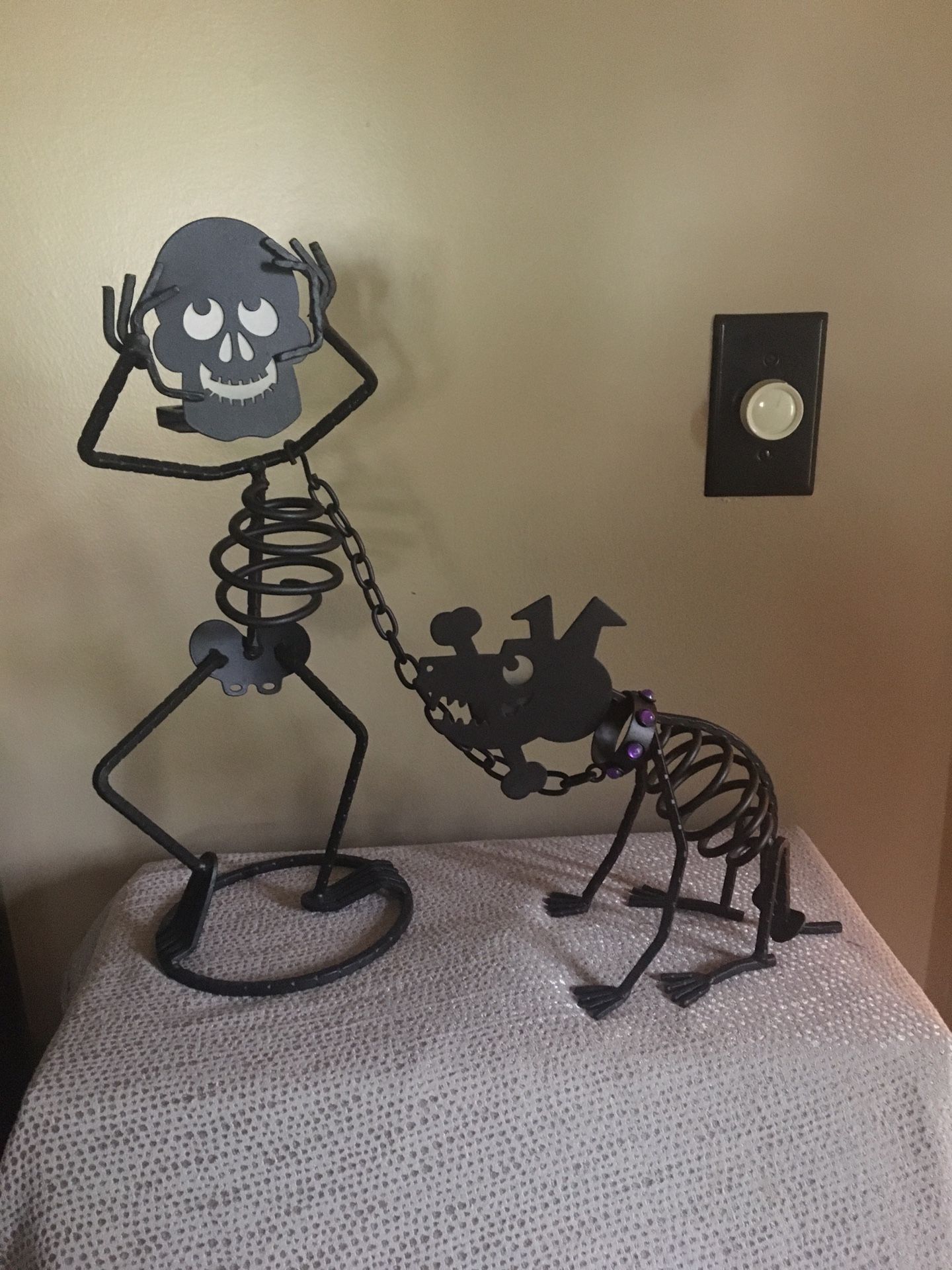 Halloween PartyLite Mr Bones & His Dog Tealight Candle Set