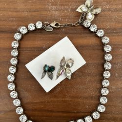 Rodarte Butterfly Jewelry Necklace + Earrings