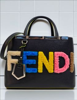 ✨️Authentic Fendi Black Crossbody Bag with Multicolor Logo