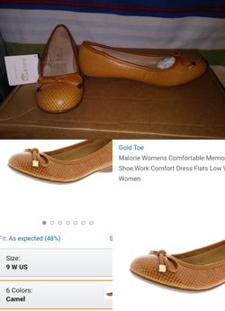 Camel Color Goldtoe Malorie Womens Dress Flats