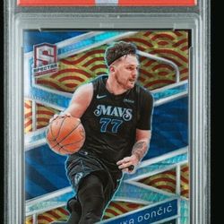PSA 10 Luka Dončić 2023 Spectra Red & Yellow International /49 23 GEM MT