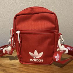 adidas Originals Unisex Festival Crossbody Bag, Red/White, One Size