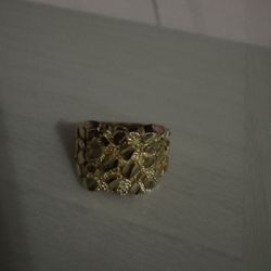 10K SOLID GOLD YELLOW CLASSIC NUGGET RING