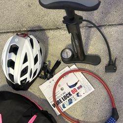 Bike Helmet Pump And Lock (new)