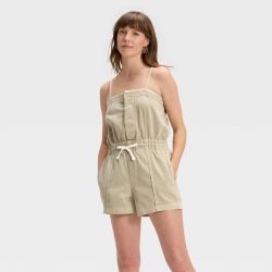 Universal Thread Khaki  green Utility Romper