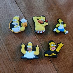 Lot Of 5 Homer Simpson Shoe Charms 