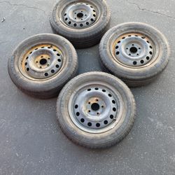 4 — 195/65r15 5x4.5 5x114.3 Stock Civic Rims Wheels With Good Michelin 80% Treads Tires!!
