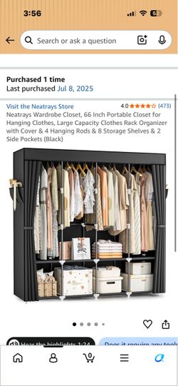 66 inch Collapsible closet clothes storage
