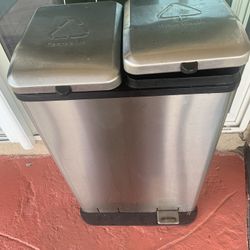 Double Stainless Steel Trash Can For 8$