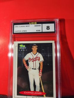 1991 Classic Best Chipper Jones HOF ROOKIE CARD RC #268 UCG 8 NM-MT
