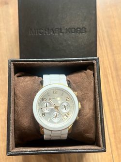 Michael Kors MK5145 White & Gold Chronograph Watch | Original Box