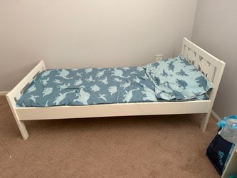 White Wood Twin Bed Frame