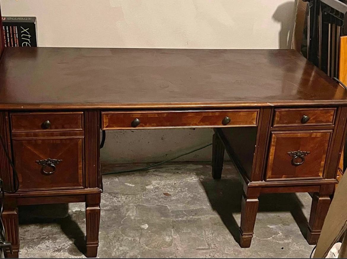 Vintage Dark Walnut Desk