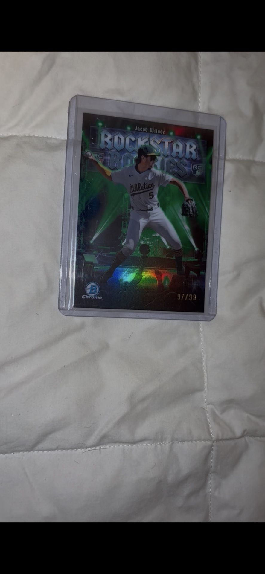 Jacob Wilson 97/99 Rockstar Rookies Green Refractor 2025 Bowman Chrome Baseball