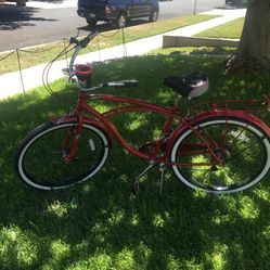 RED BEACH CRUISER 7 Speed
