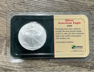 2004 American Silver Eagle 1 oz .999 Fine Silver Littleton Showpak BU