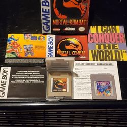 Gameboy Mortal Kombat Complete In Box & Tetris Game