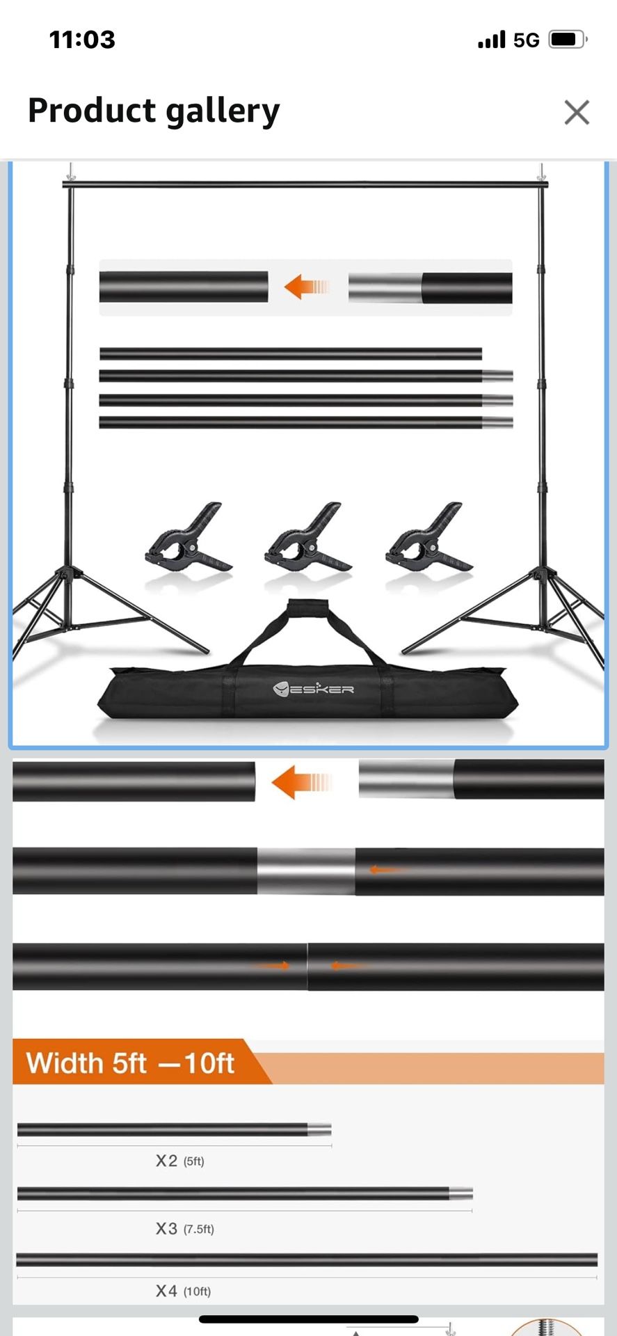 8.5X10ft Background Stand Backdrop Support System Kit Photo Video Studio Adjustable Backdrop Stand for Photoshoot Photography Parties Wedding w