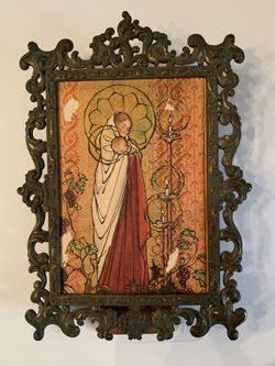 Vintage Madonna And Child Brass Frame