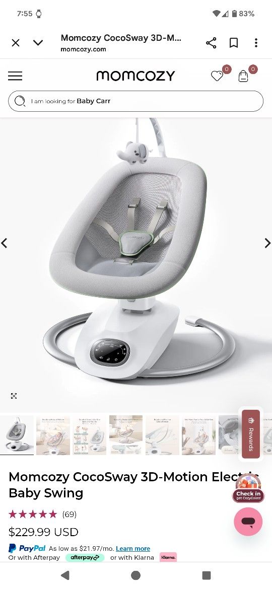 Momcozy CocoSway 3D-Motion Electric Baby Swing