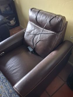 Brown Leather Power Recliner Chair