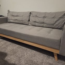 Gray Couch With Ottoman
