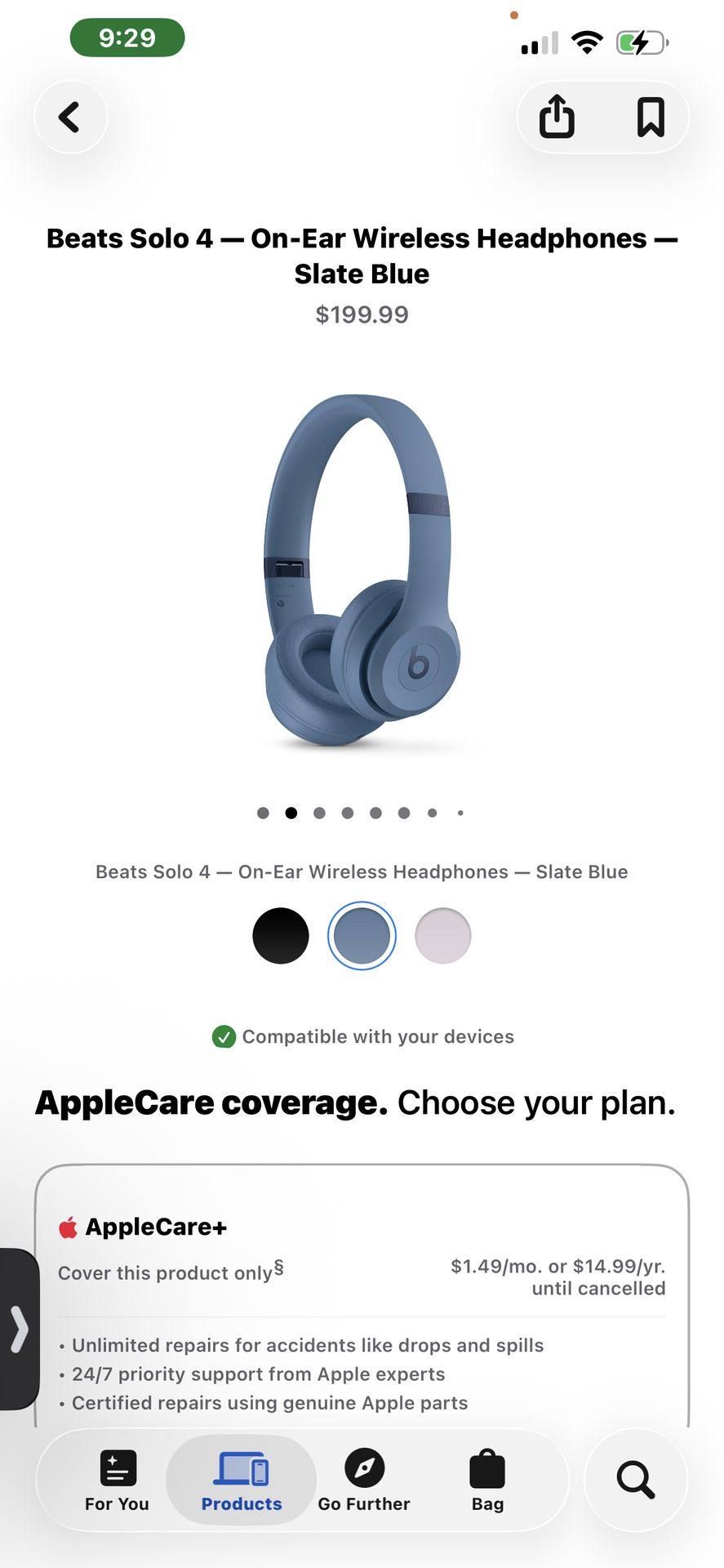 Beats Solo 4 — On-Ear Wireless Headphones — Slate Blue