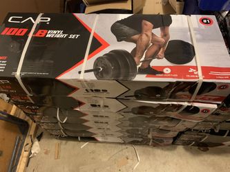 Cap Barbell 100lb Vinyl Standard Weight Set Brand New