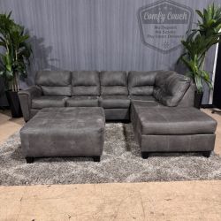 🛋️Charcoal Sectional Sofa w/ Ottoman (Delivery Available!! )