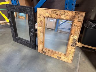Carved Wood Frame Wall Mirrors – Set of 2