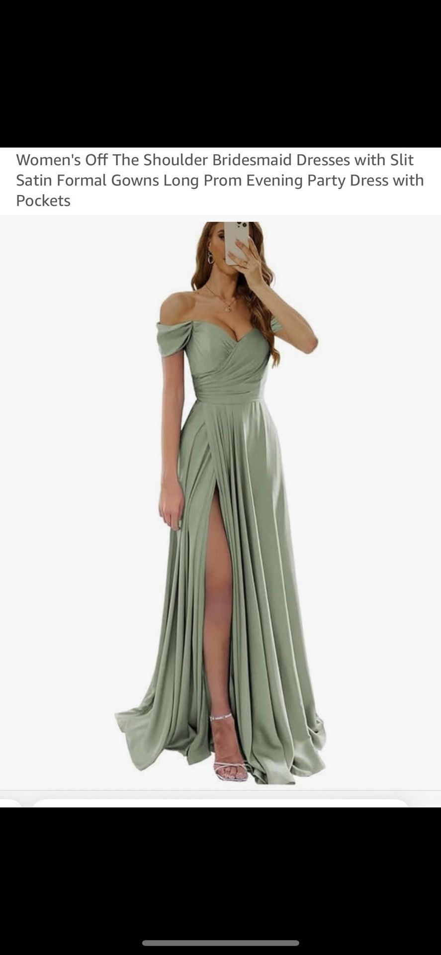 Sage Green Bridesmaid Or Prom / Formal Dress