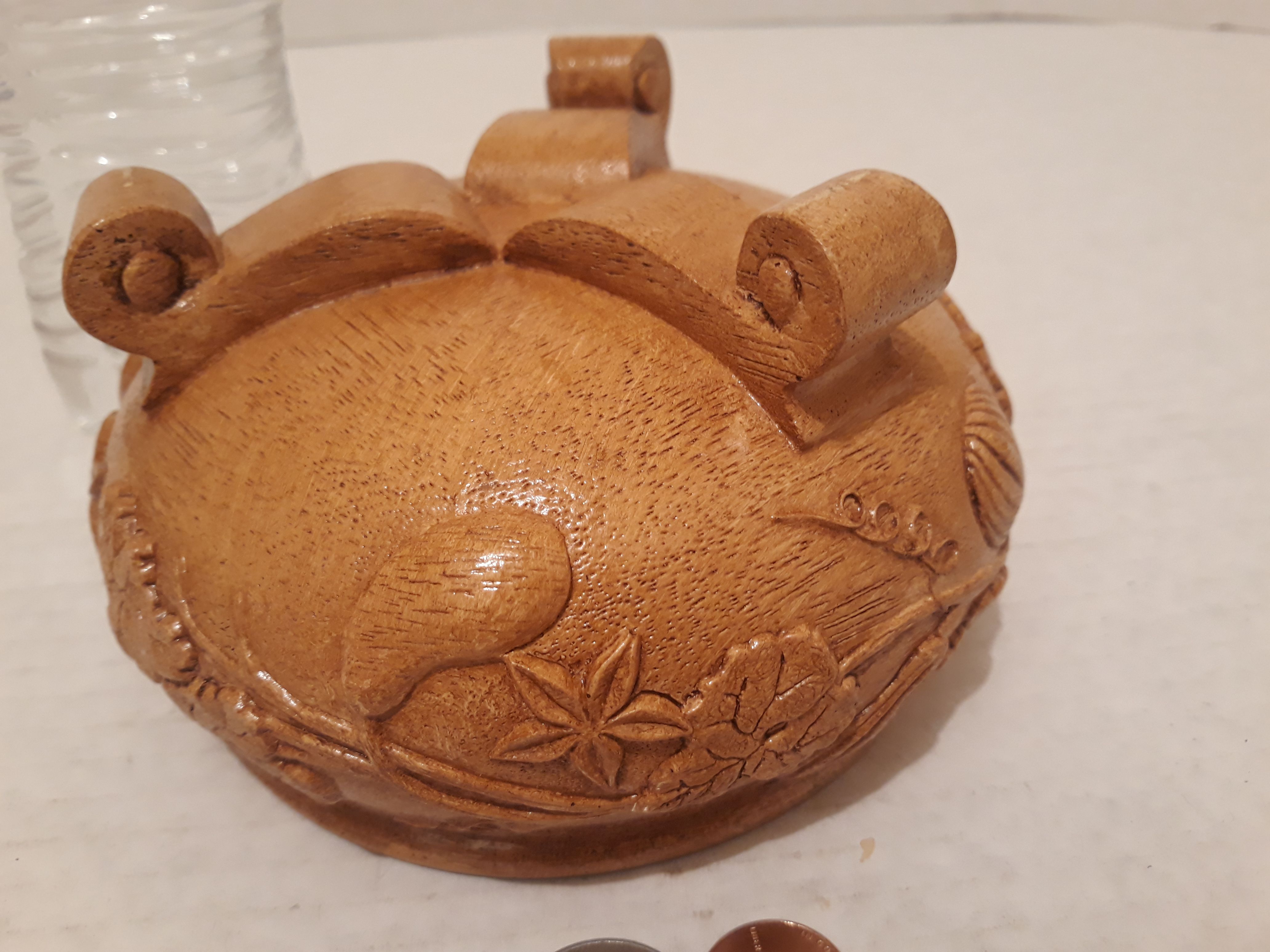 Vintage Nut Bowl, Snack Bowl with Claw Foot Legs, 6" Wide, Made in USA, Table Decor, Kitchen Display, Shelf Display, Nice Carved Side