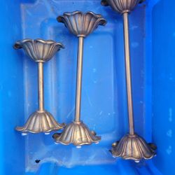 3 Brass Candle Sticks 